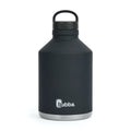 Stainless Steel Water Bottle with Wide Mouth Rubberized in Black, 84 fl. oz. C23845