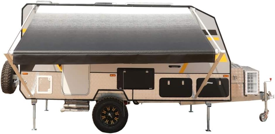 Manual 20x8 Retractable RV Trailer Awning Black Fade F99958