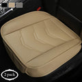 2 Pack Black PU Leather Front Car Seat Bottom Covers Pad Mat N9222