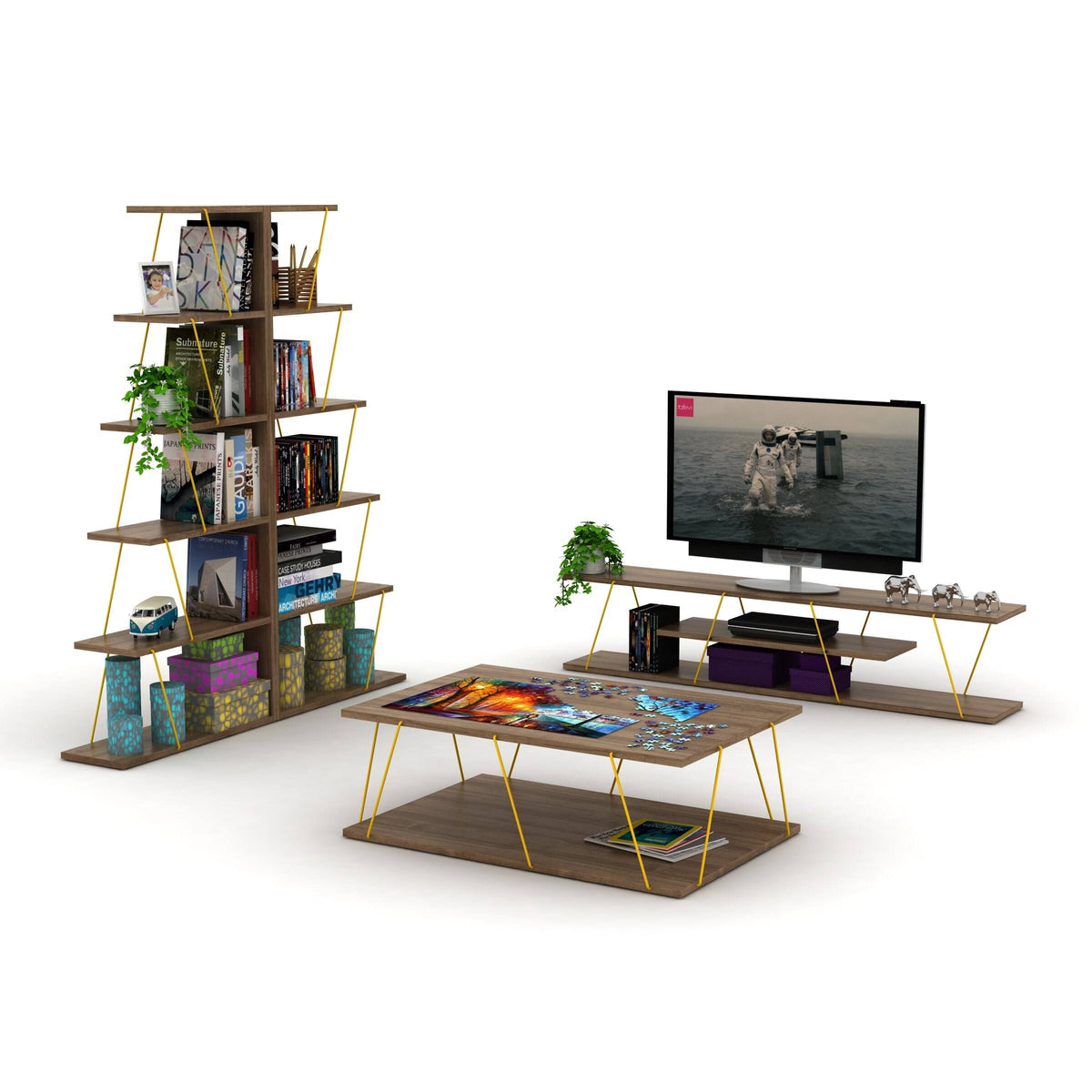 White-Pink Bookcase N151