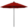 Stone Black Aluminum Market Patio Umbrella with Manual Lift and Fiberglass Ribs Y755