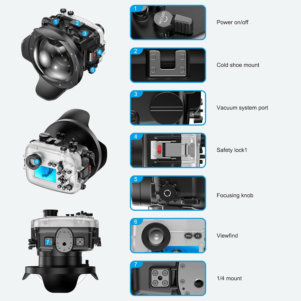 Waterproof Camera Housing for A6600 with 10-18mm Lens Port T54172