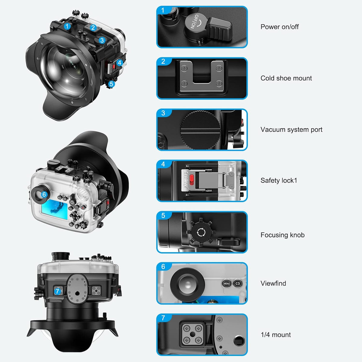 Waterproof Camera Housing for A6600 with 10-18mm Lens Port T54172