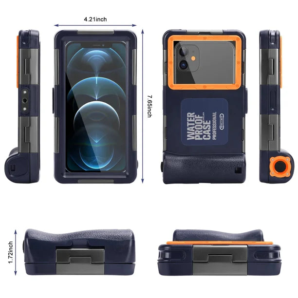 Waterproof Protective Case for Phones Up to 6.9 Inch with Lanyard X7991