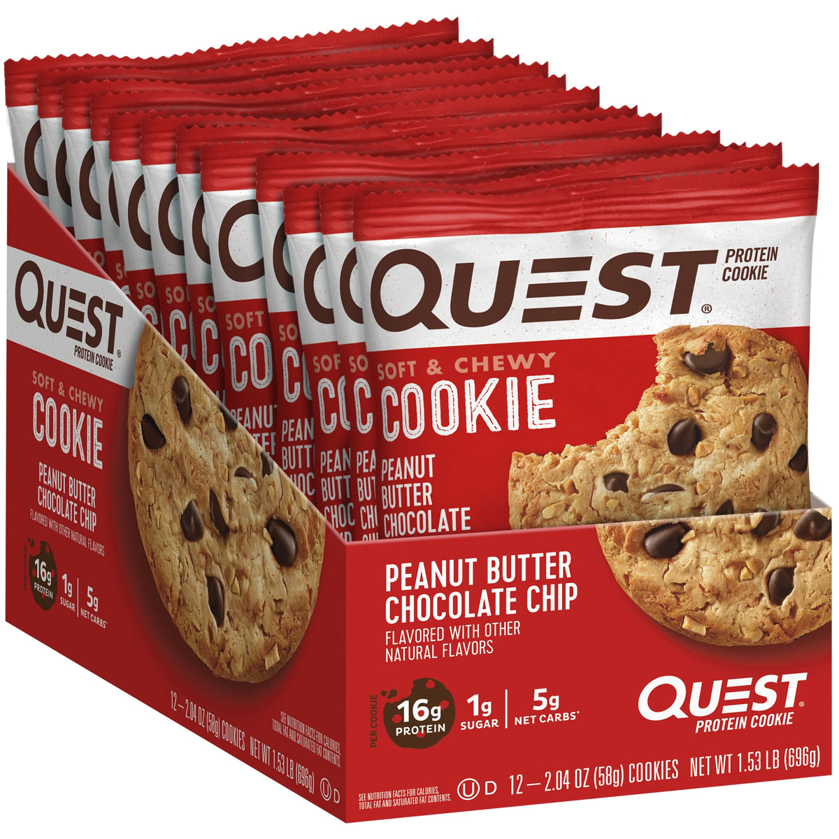 Peanut Butter Chocolate Chip Protein Cookie, 12 Count I63623
