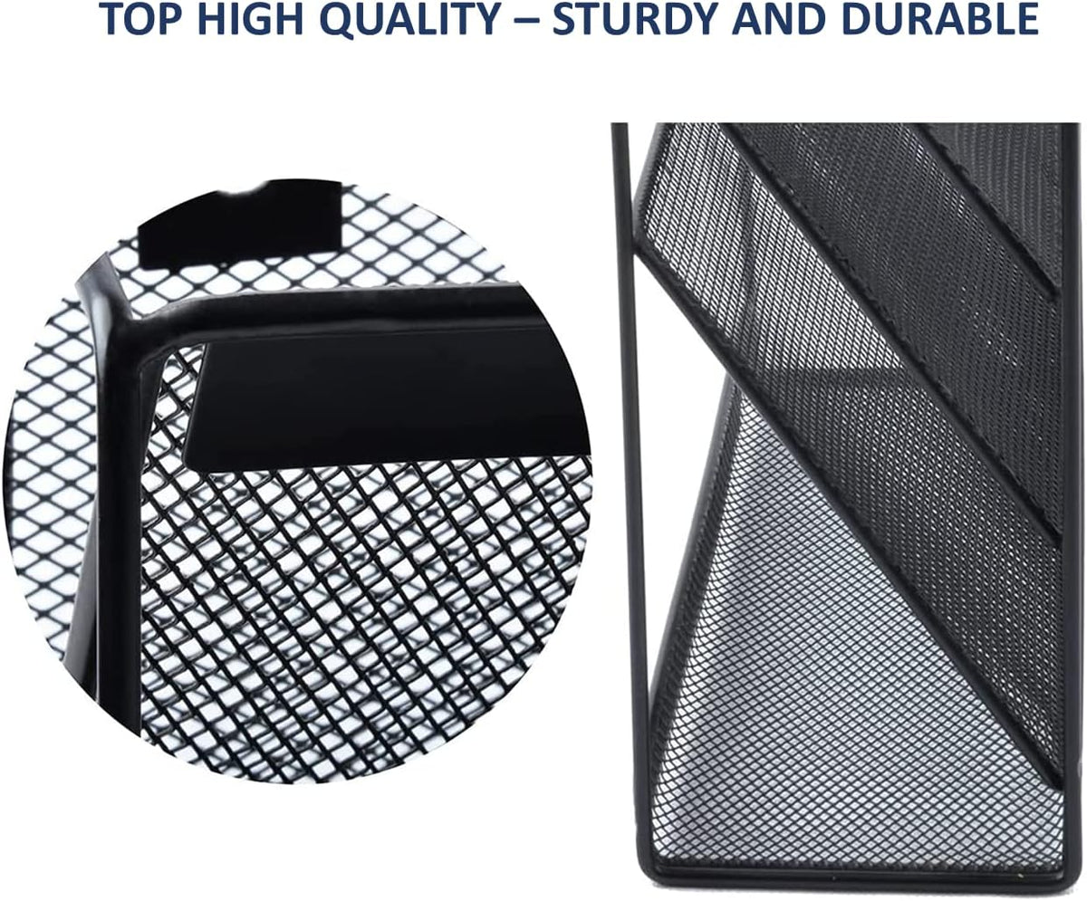 Wall Mounted 10 Tier Metal Mesh File Organizer with 5 Paper Folders T510