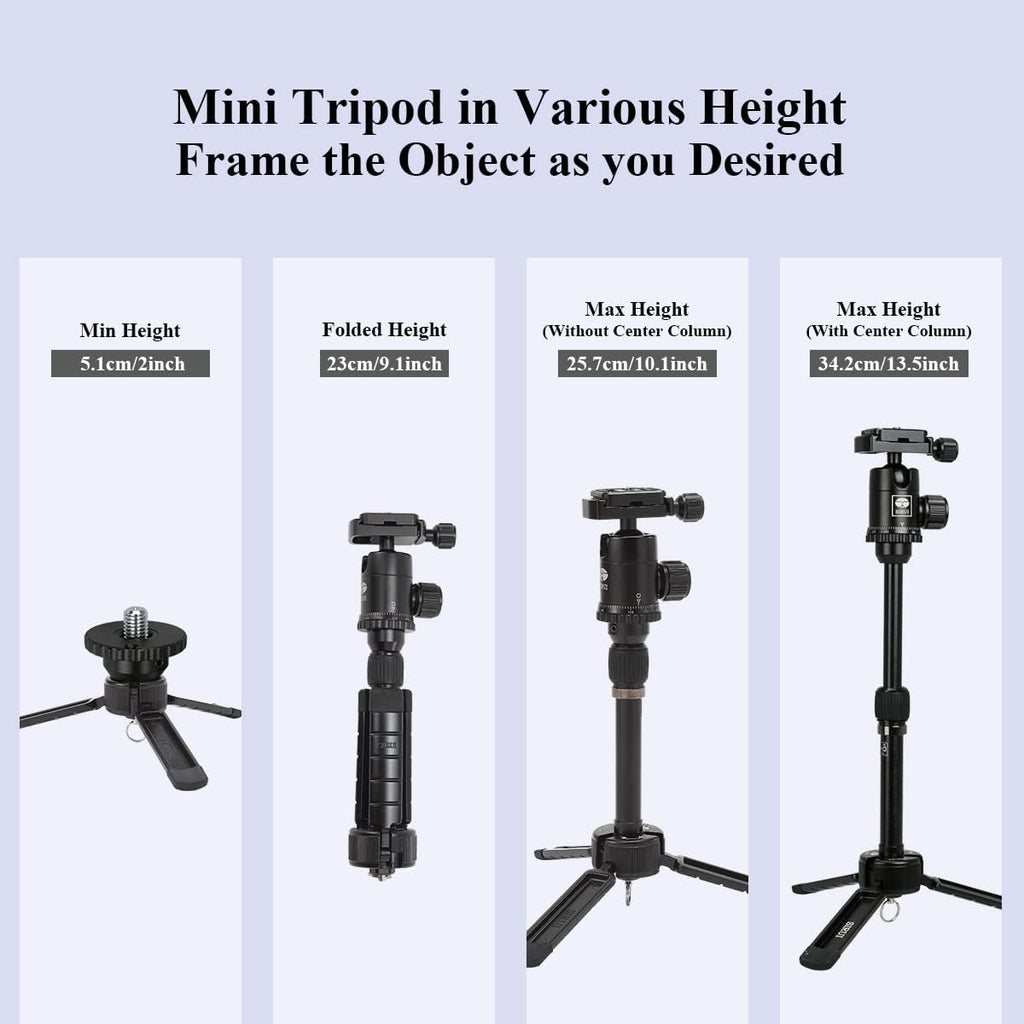 Mini Desktop Tripod with 360° Ball Head, Aluminum Tripod D40623