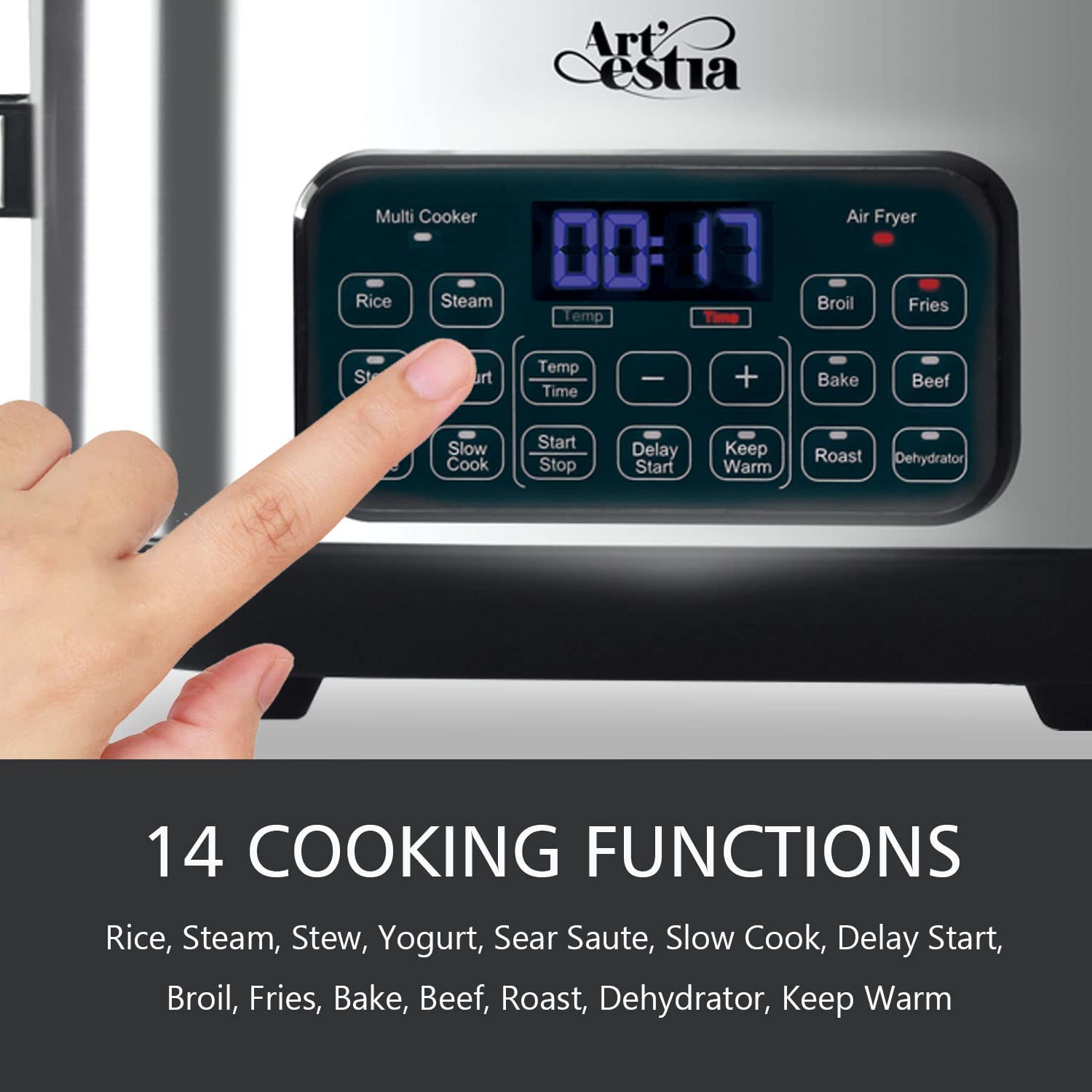 12-in-1 Multi Cooker with 6.5 QT Removable Cooking Bowl F7055