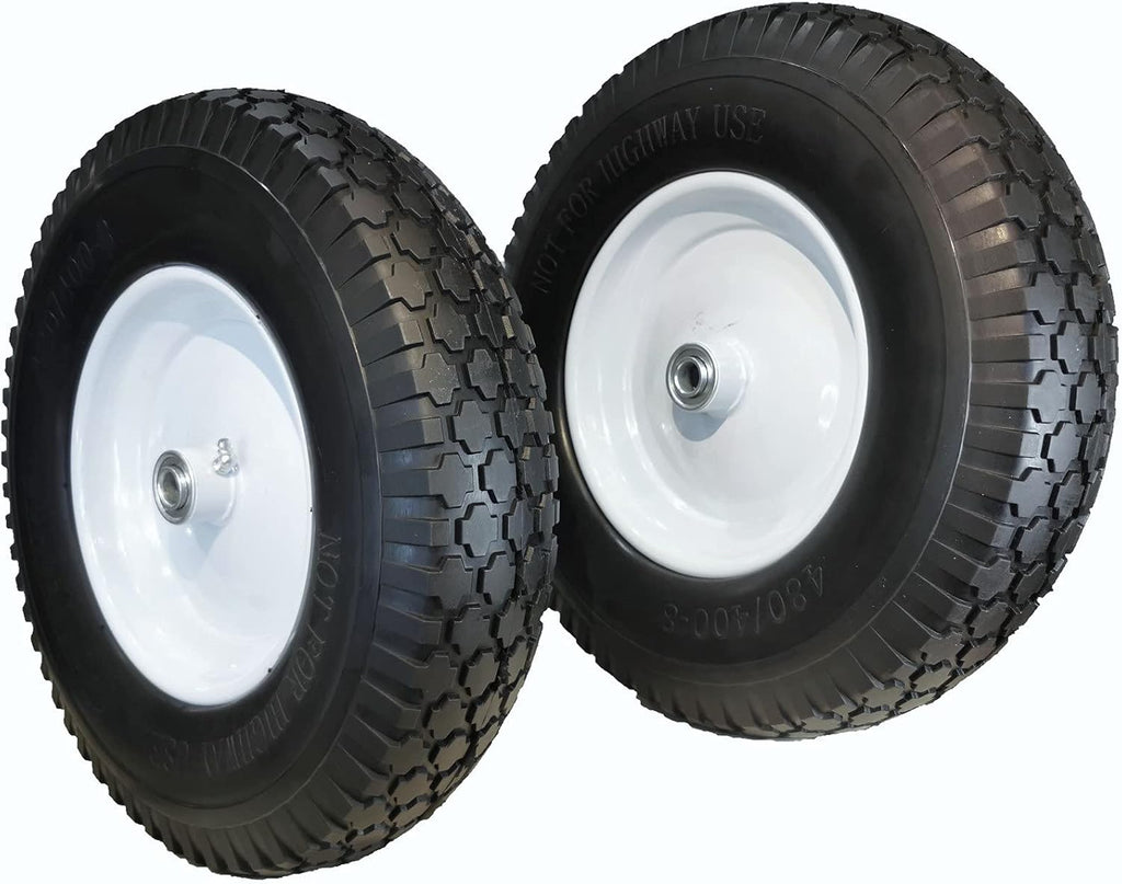 Flat-Free 4.80/4.00-8 Universal Wheelbarrow Cart Wheels with Grease Fitting O600