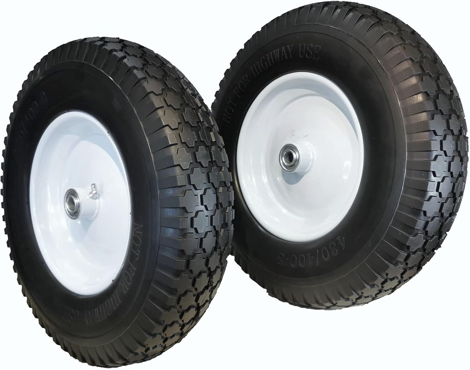 Flat-Free 4.80/4.00-8 Universal Wheelbarrow Cart Wheels with Grease Fitting O600