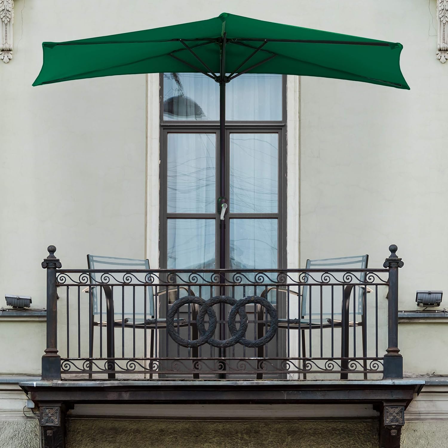 Tan 9-Foot Half Patio Umbrella C798407