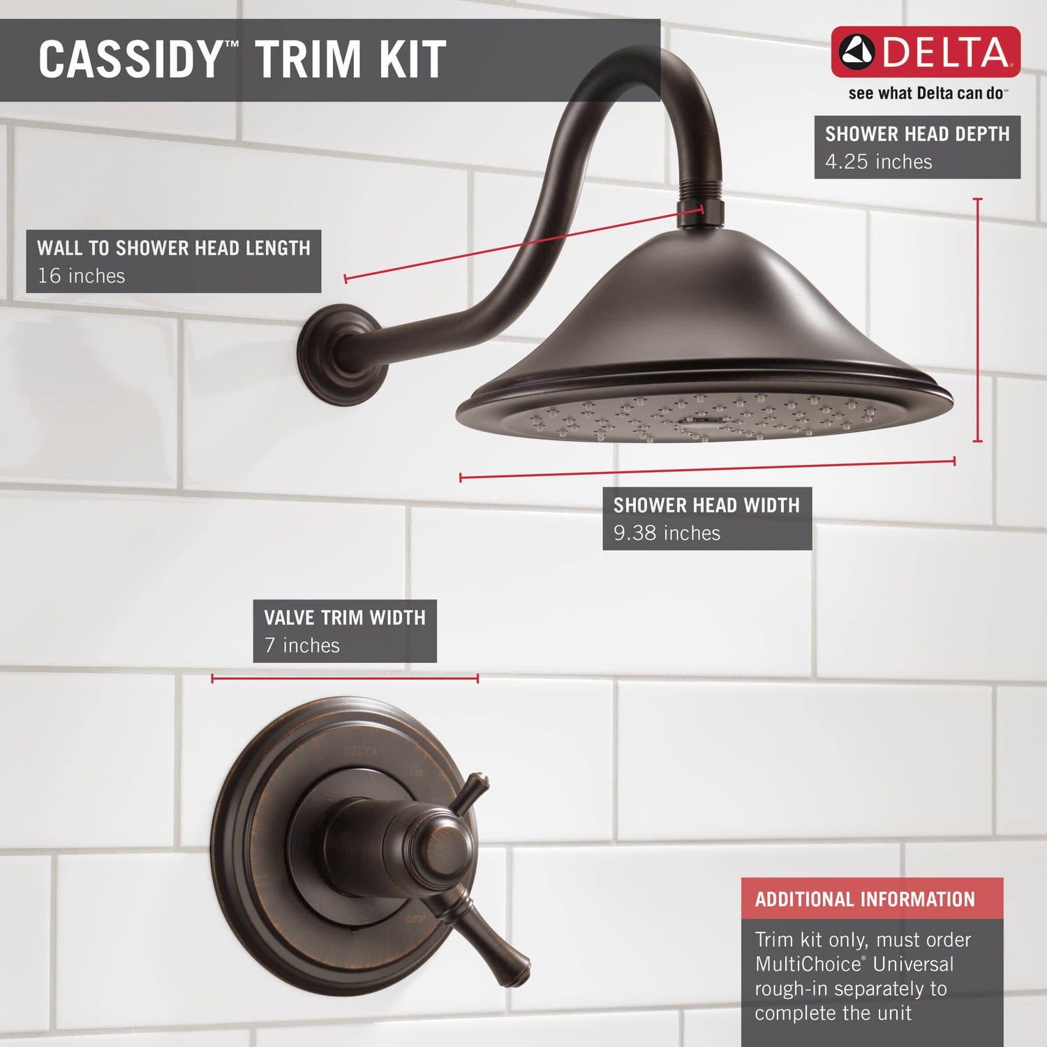 Venetian Bronze Shower Trim M643