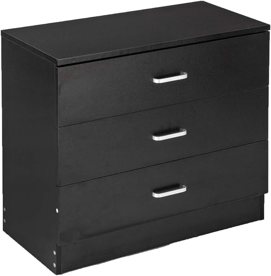 White 3 Drawer Wood Nightstand Q3878