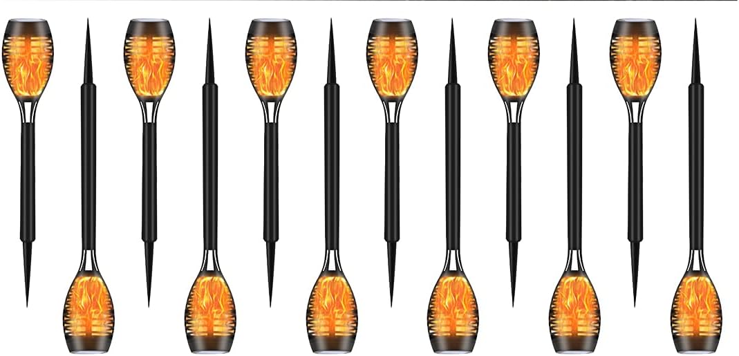 12 Pack Solar Torch Light with Flickering Flame C555639