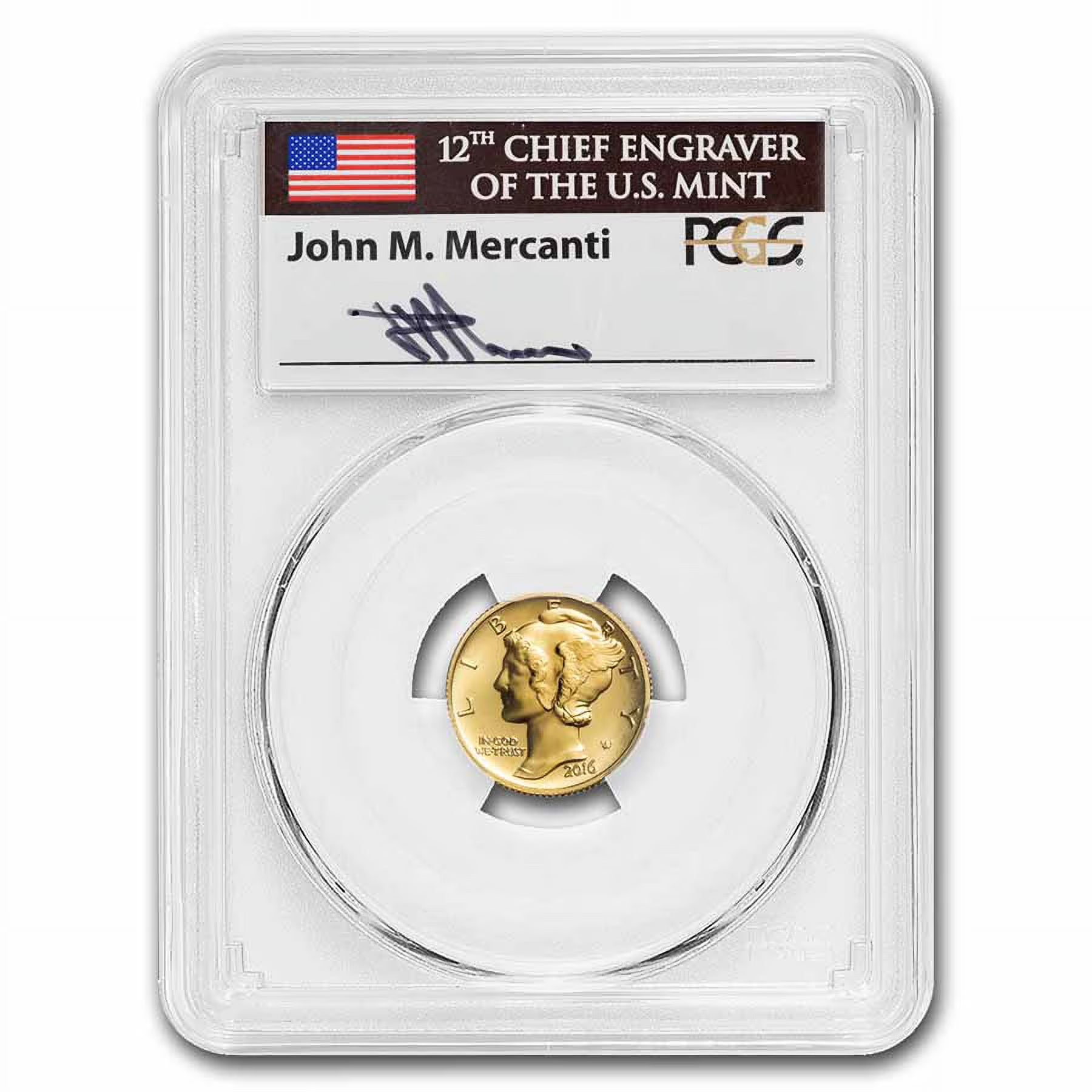 1/10 oz Gold Mercury Dime Z8435
