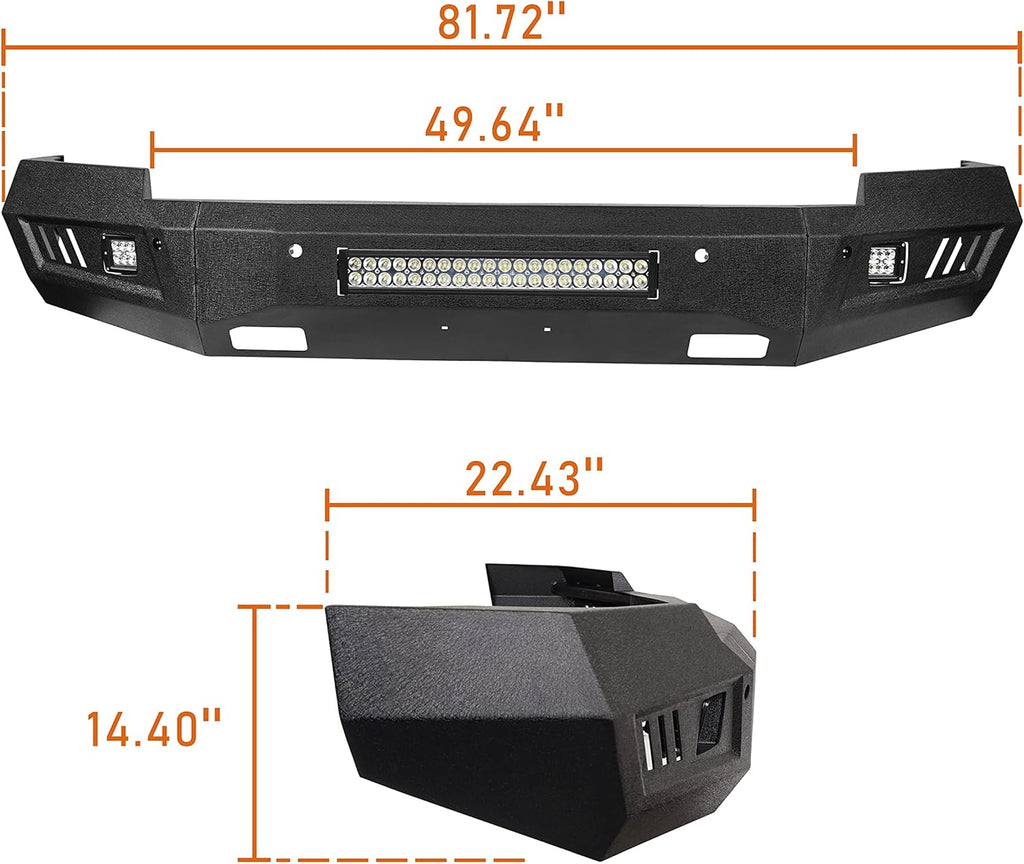 V8 GOD Silverado Full Width Front Bumper with LED Lights V19752