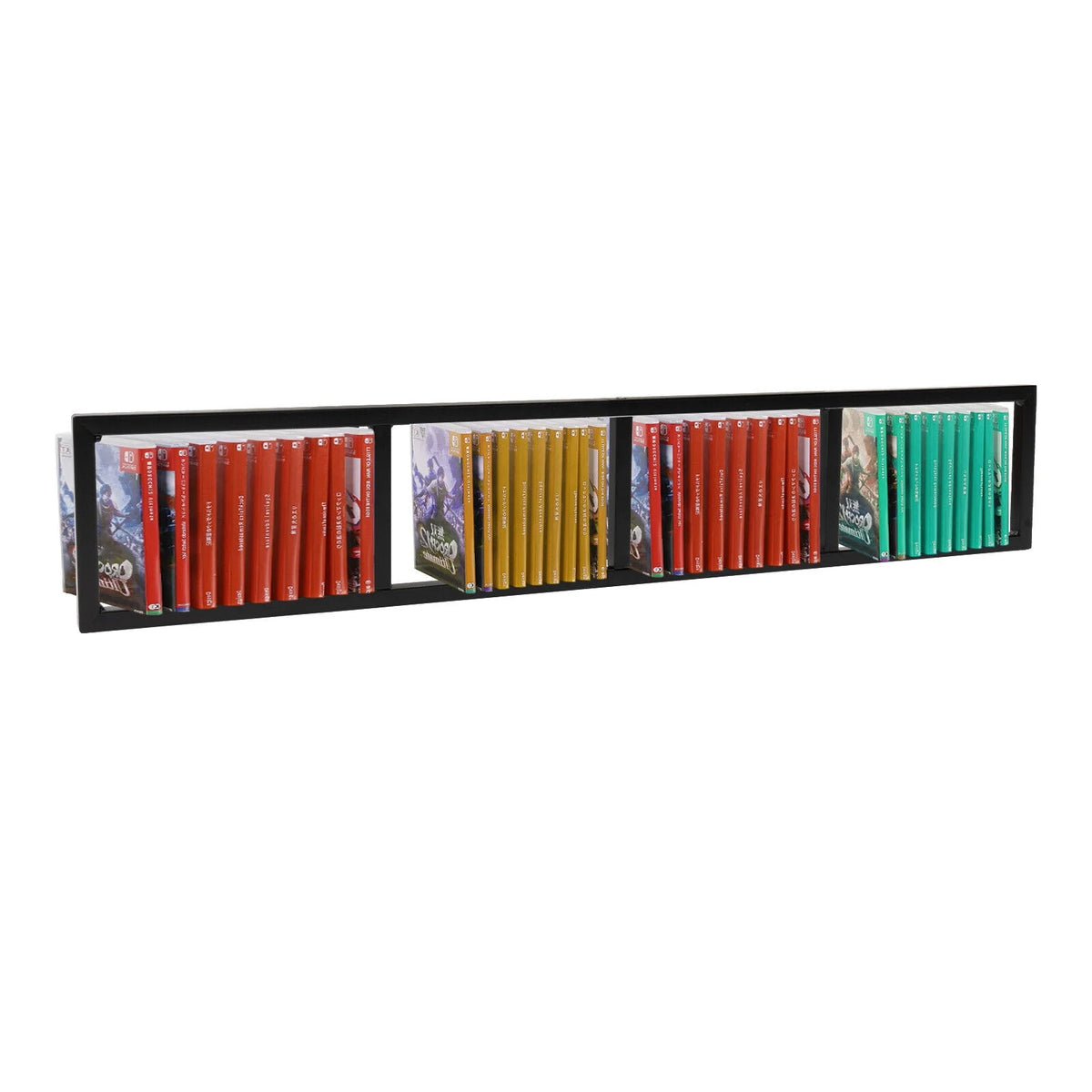 Black Iron Wall Mount CD DVD Media Rack Storage Shelf D2180