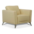 Cream Leather Stationary Chair M263381