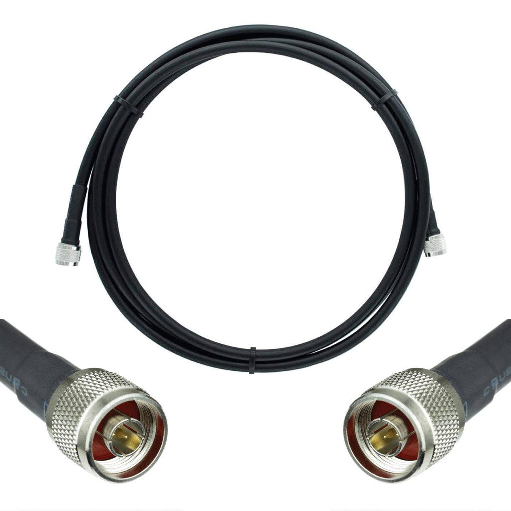 50-ohm N-Male to N-Male Black Coax Cable, 60ft, Pack of 2 P803720