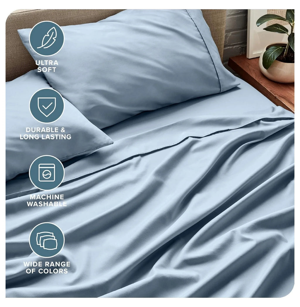Queen 4 Piece Microfiber Sheet Set with Pillowcases Z822945