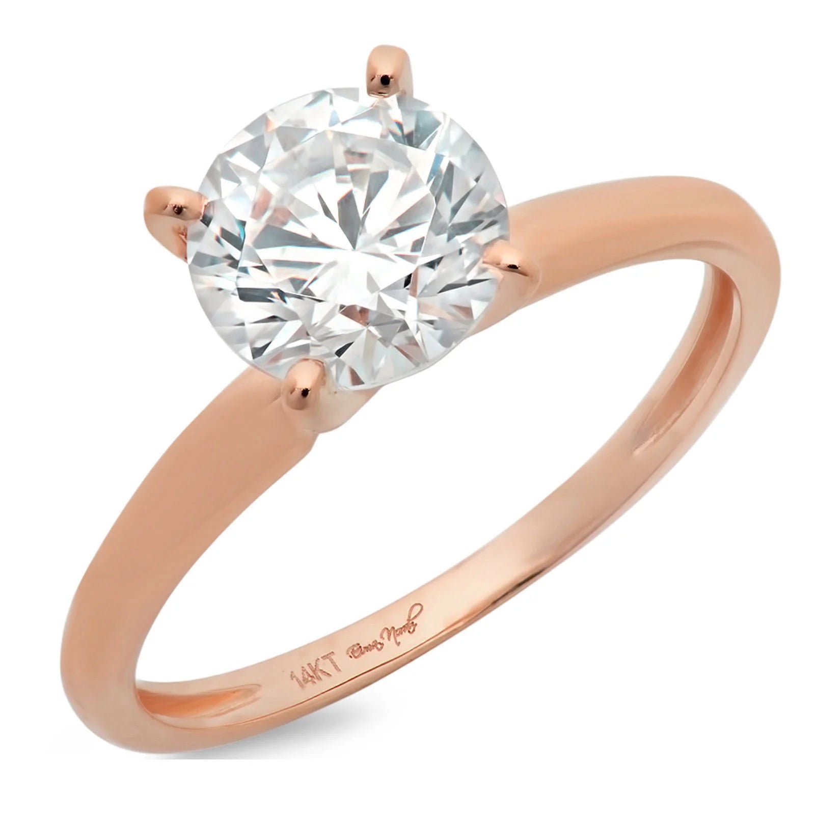 14K Rose Gold Solitaire Engagement Ring size 8.5 A713731