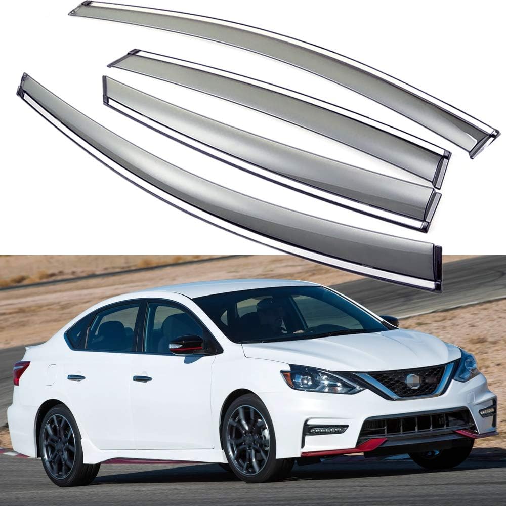 Car Window Visor Vent Shade Deflector Sun/Rain Guards Pack of 2 J322158