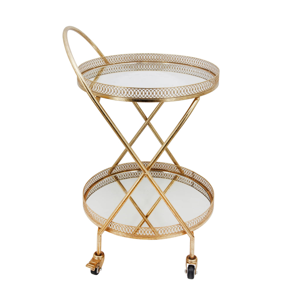 Gold Metal 2 Tier Bar Cart C77767