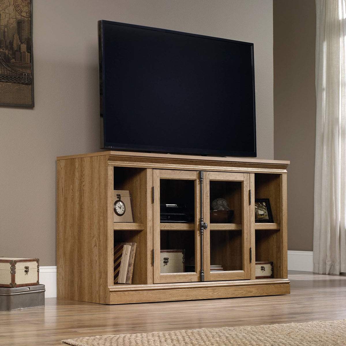 Scribed Oak Entertainment Credenza M249