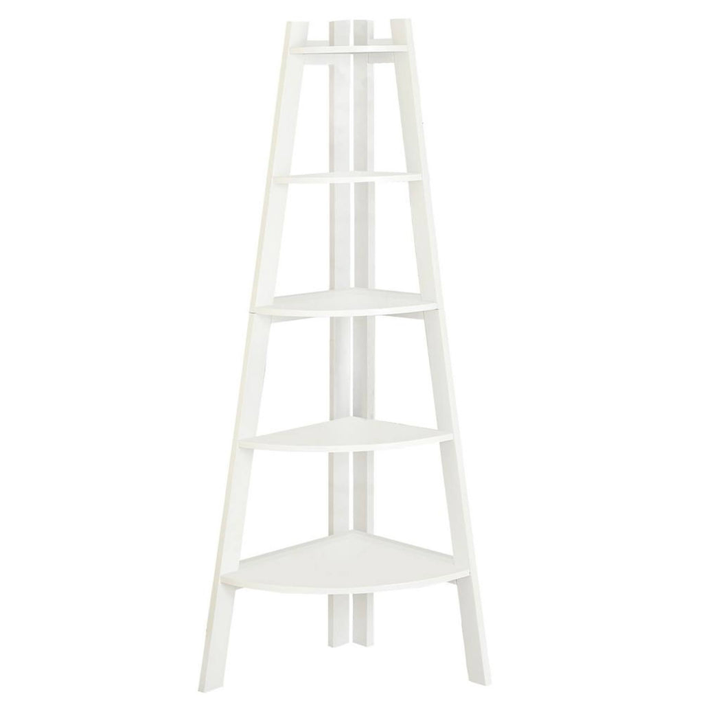 White Corner Ladder Shelf F923156