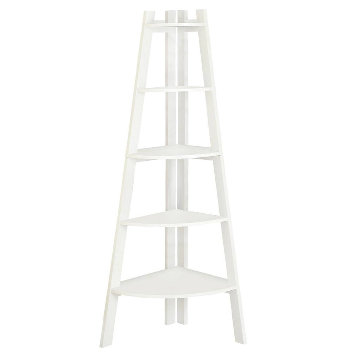 White Corner Ladder Shelf F923156