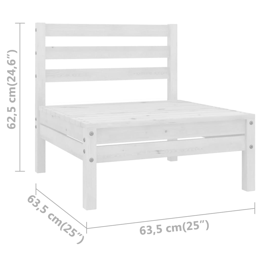 White Solid Pinewood Patio Sofa L1266