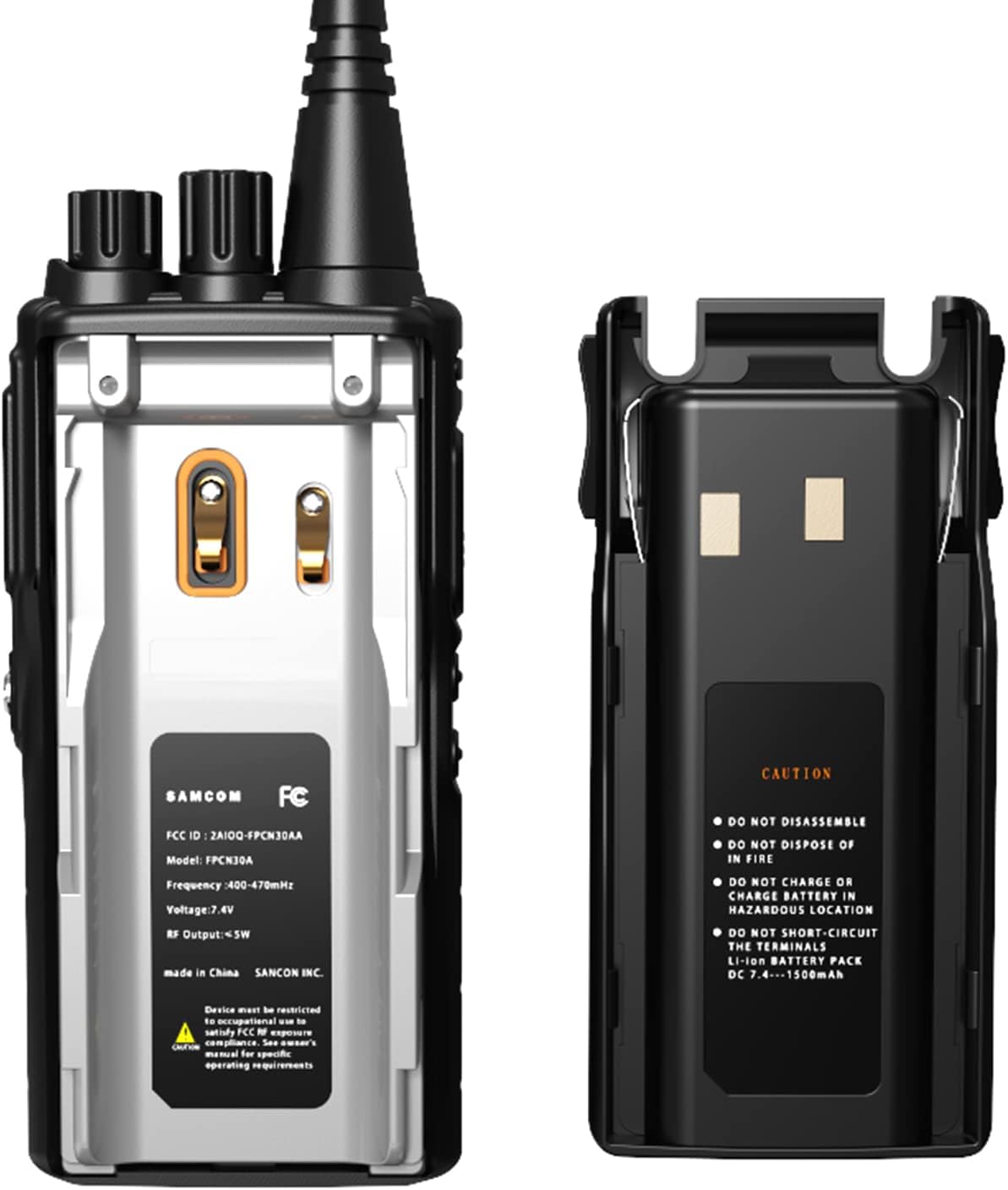 UHF Two-Way Radio Walkie Talkies 5 Watts Rechargeable Hand-held W865