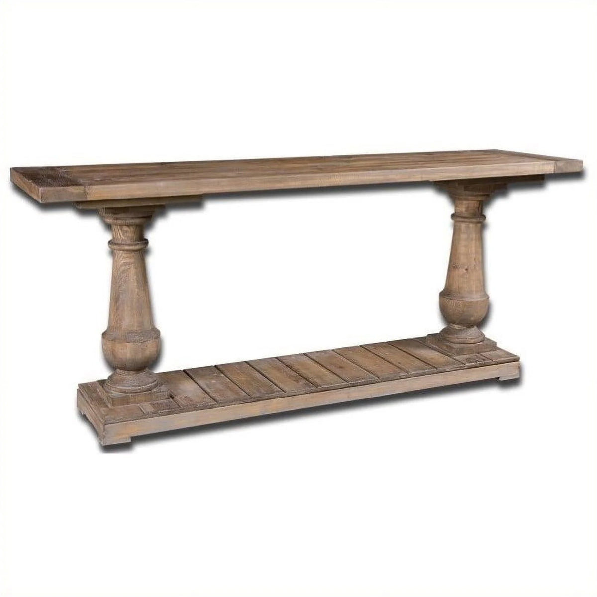 Rustic Reclaimed Fir Console Table in Stony Gray Wash L7329