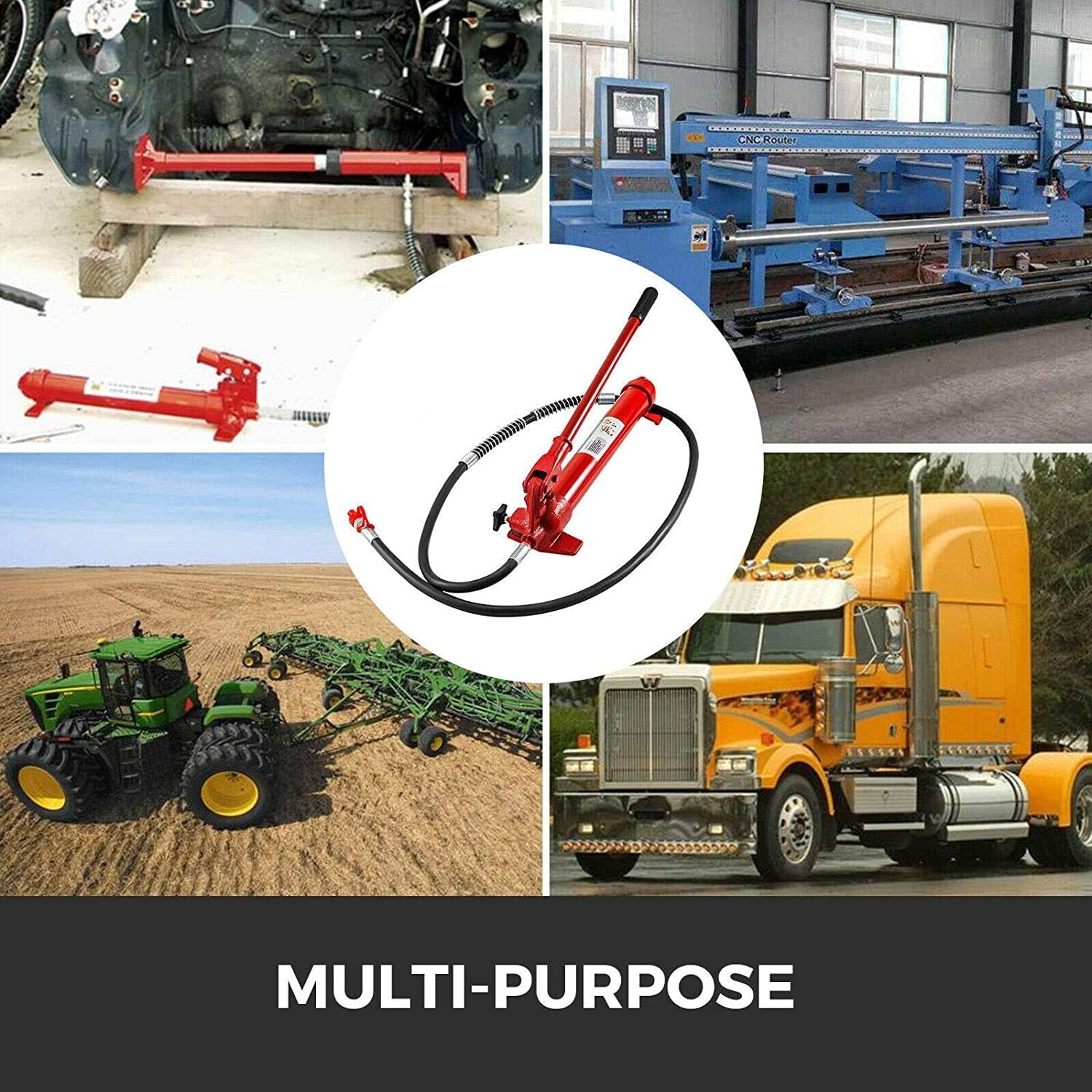 10 Ton Porta Power Kit with 78.7 inch Oil Hose Hydraulic Jack B95389