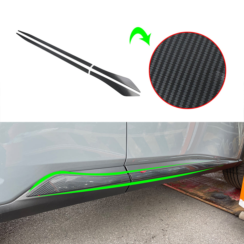 ABS Imitate Carbon Fiber 4Pcs Door Side Molding Trims B650891