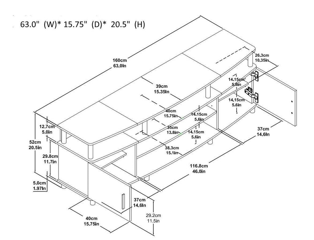 TV Stand Cabinet Unit for TV / AV System B605078