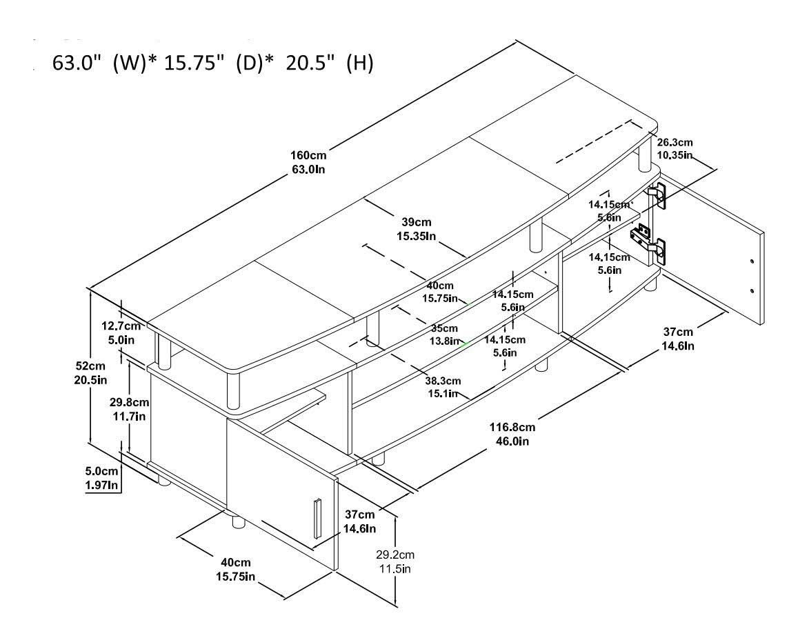 TV Stand Cabinet Unit for TV / AV System B605078
