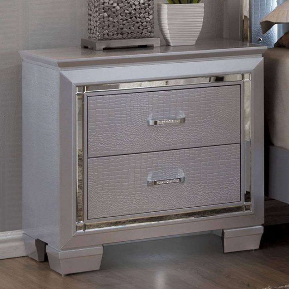Silver Contemporary Night Stand N4931