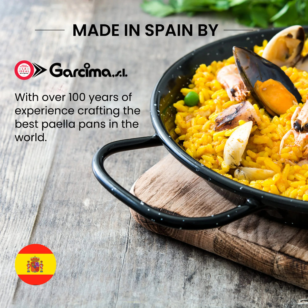 Enameled Steel Non Stick Paella Pan 10 inch S36023
