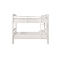 White Twin Over Twin Bunk Bed with Ladder S961