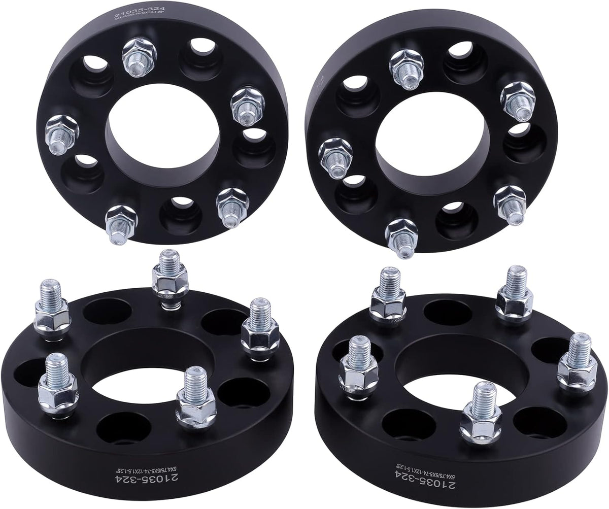 Black Forged 5x5 to 5x4.75 Wheel Adapters 1.5 Inch with 12x1.5 Studs Pack of 4 K131