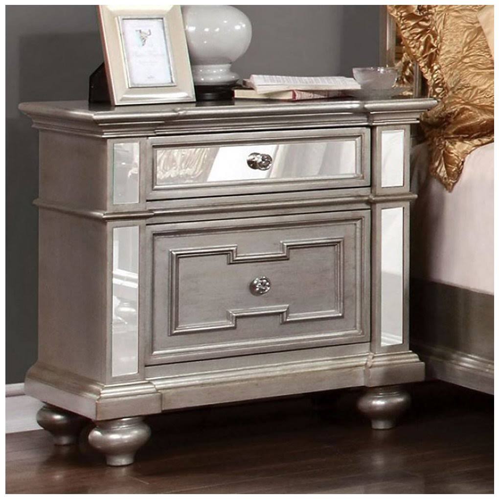 Silver Contemporary Night Stand N4931