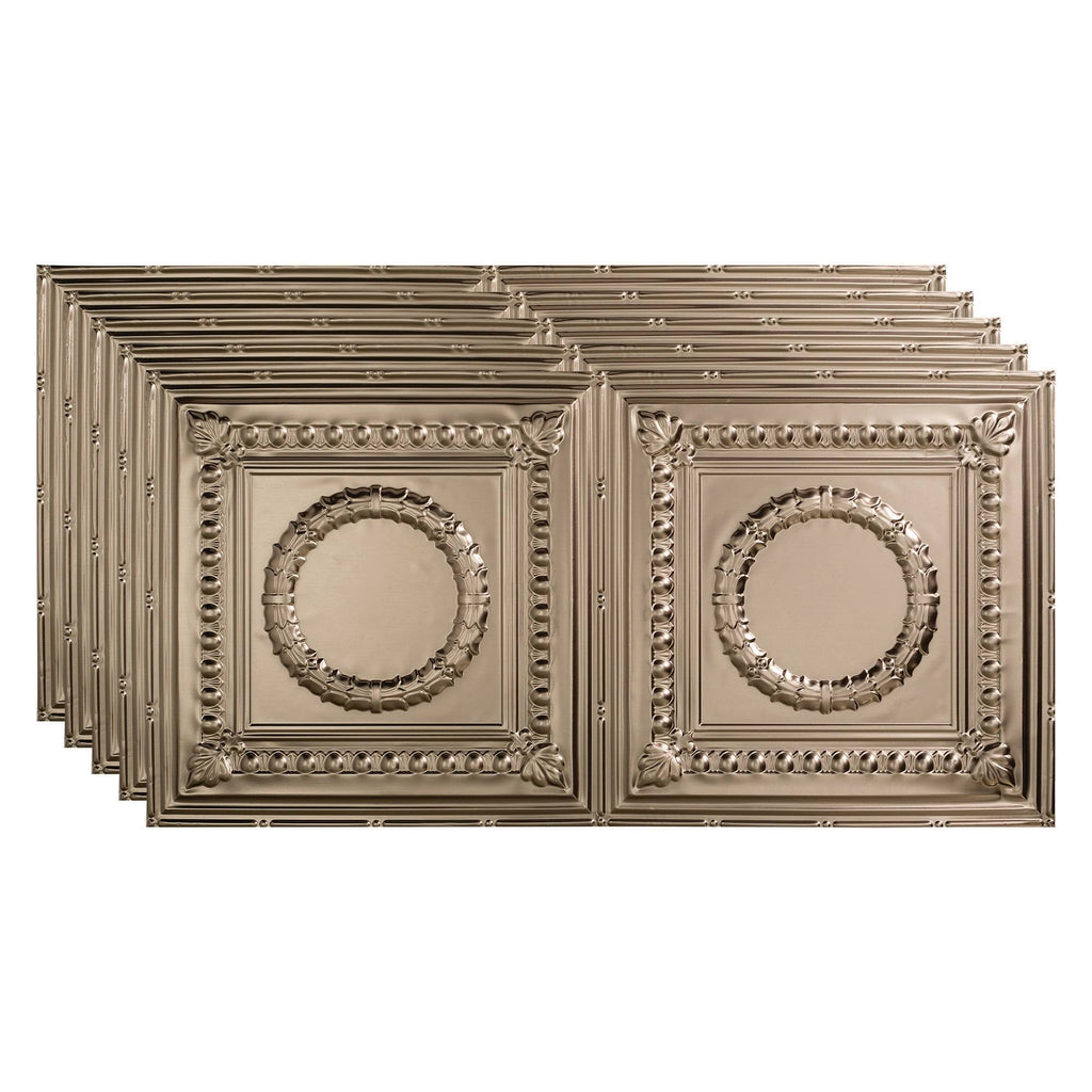Brushed Nickel Glue Up Ceiling Tile 5 Pack I307