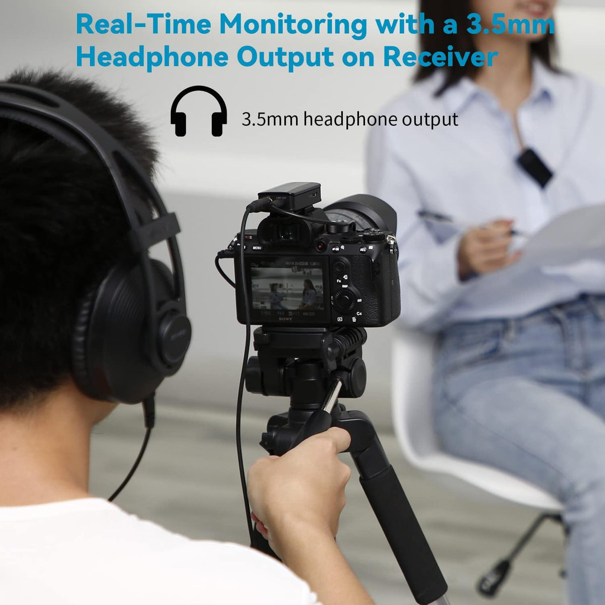 Wireless Lavalier Microphone for Camera DSLR Camcorder 2.4GHz Dual Channel Lapel Mic F875221