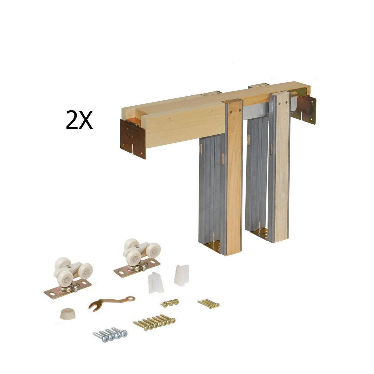 Sliding French Double Pocket Doors 36 x 84 inches White MDF Z997