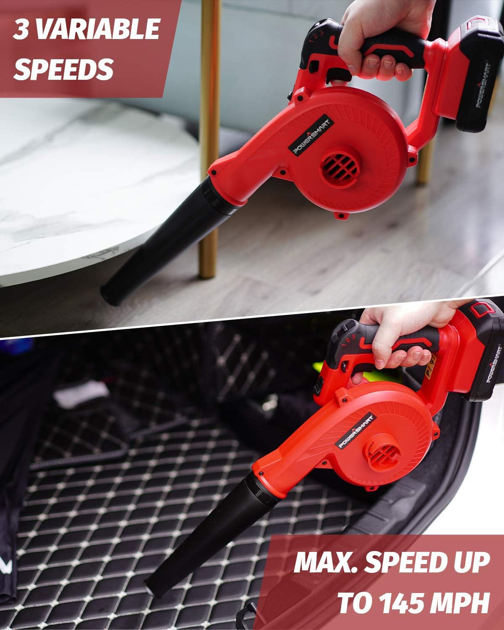 145 MPH Cordless Leaf Blower Battery & Charger Included Pack of 2 R825