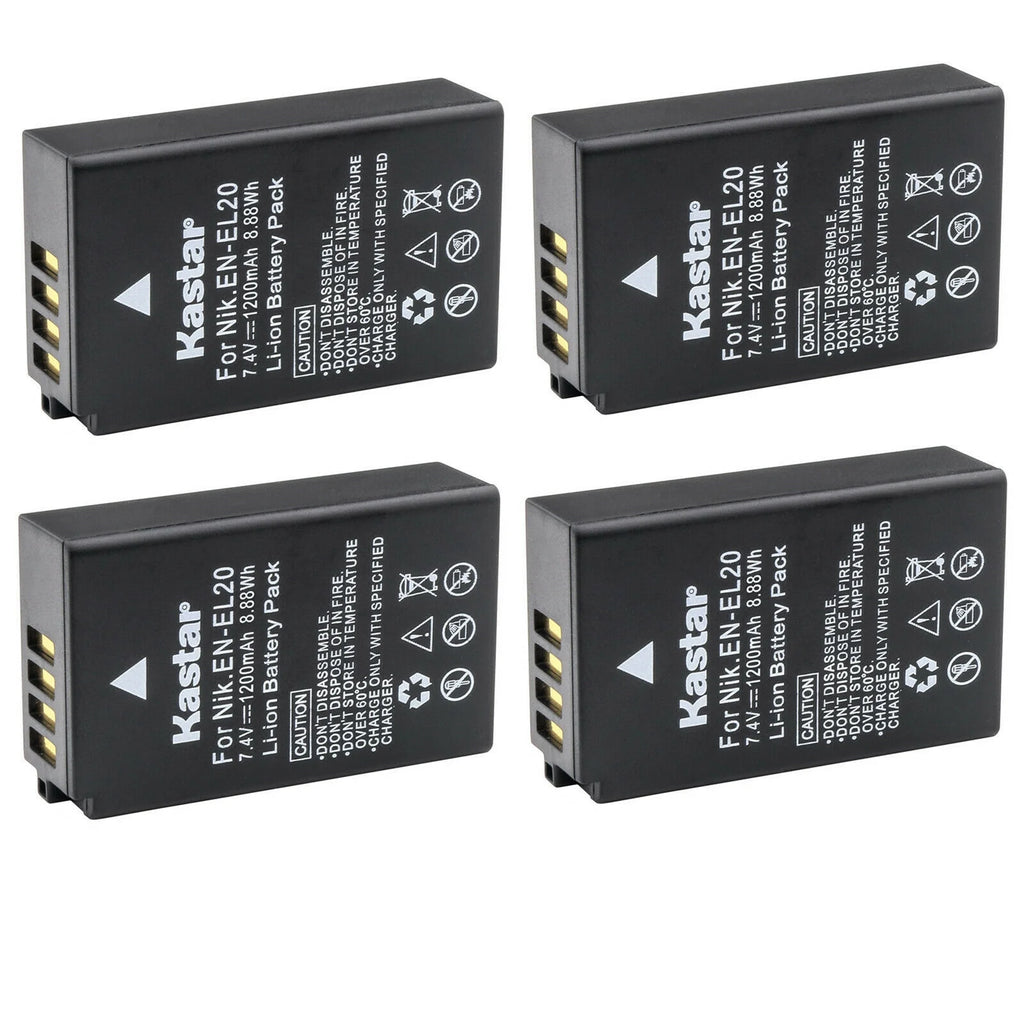 4-Pack EN-EL20 Battery Replacement for Nikon Camera J518