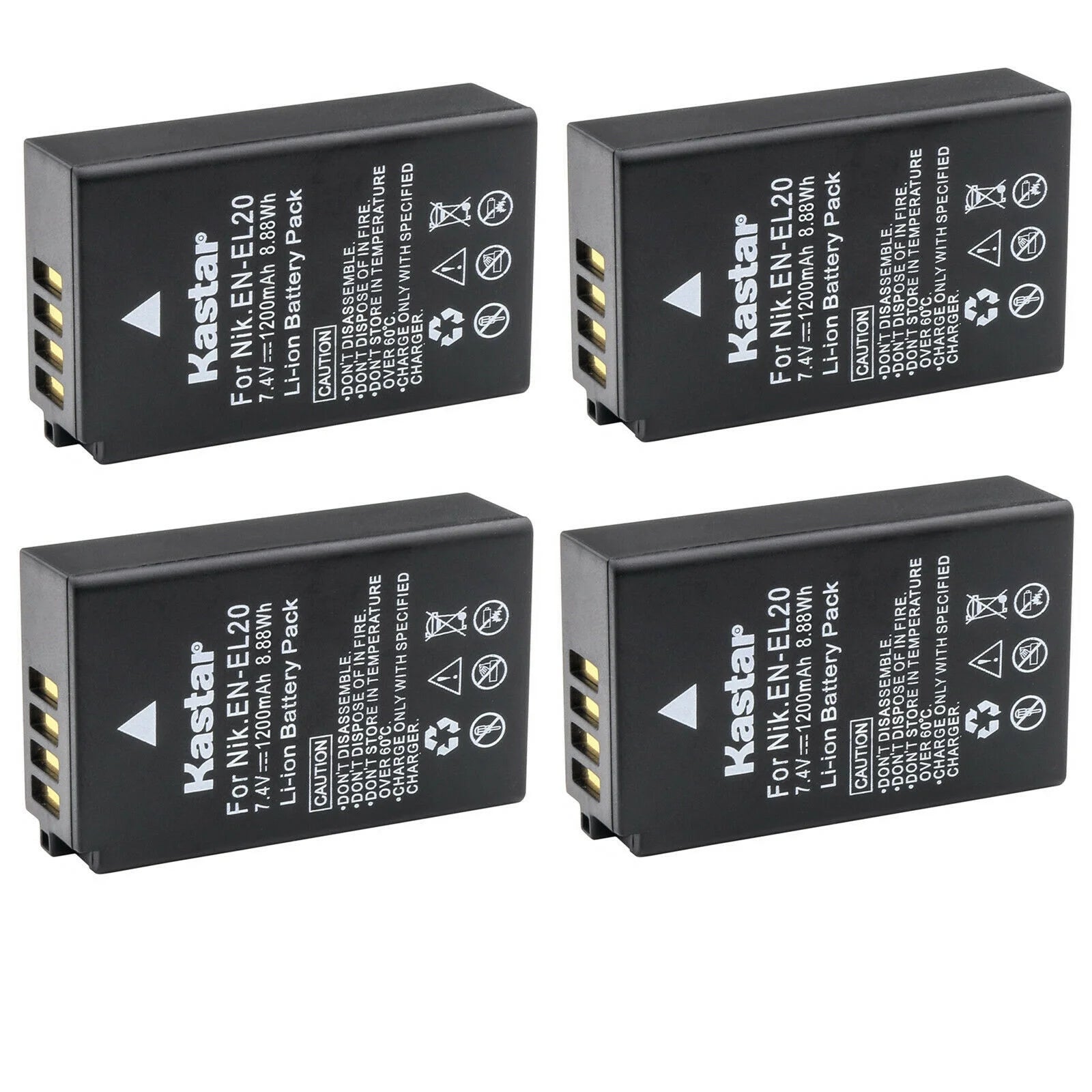 4-Pack EN-EL20 Battery Replacement for Nikon Camera J518