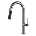 Satin Nickel/Black Pull Down Single Handle Kitchen Faucet G1363