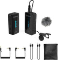 Wireless Lavalier Microphone for Camera DSLR Camcorder 2.4GHz Dual Channel Lapel Mic F875221
